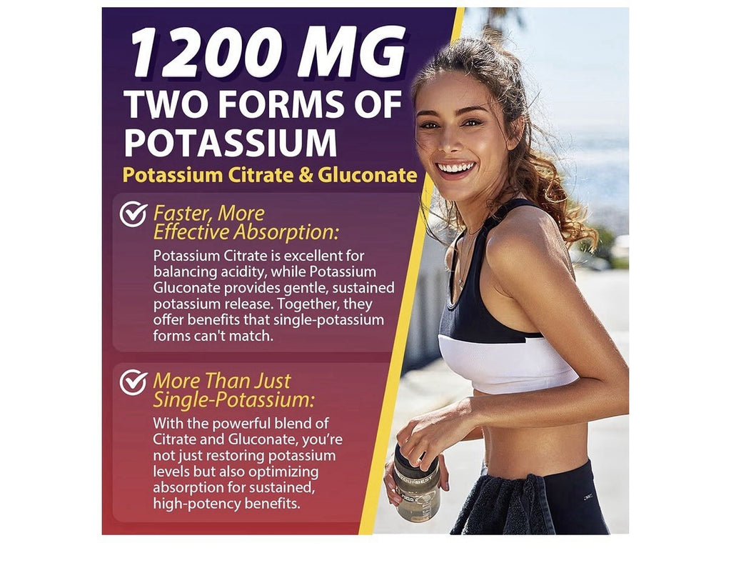 2Pack Nextdia Potassium Citrate & Gluconate Supplement Muscle Nerves Bone Health