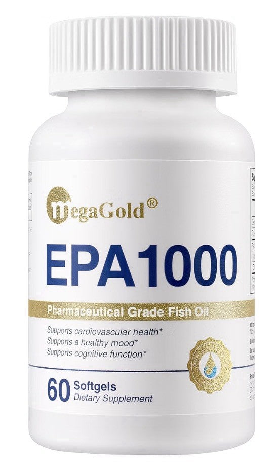MegaGold EPA 1000 Fish Oil Omega 3 Cardiovascular Mood Cognitive Support 60sgel