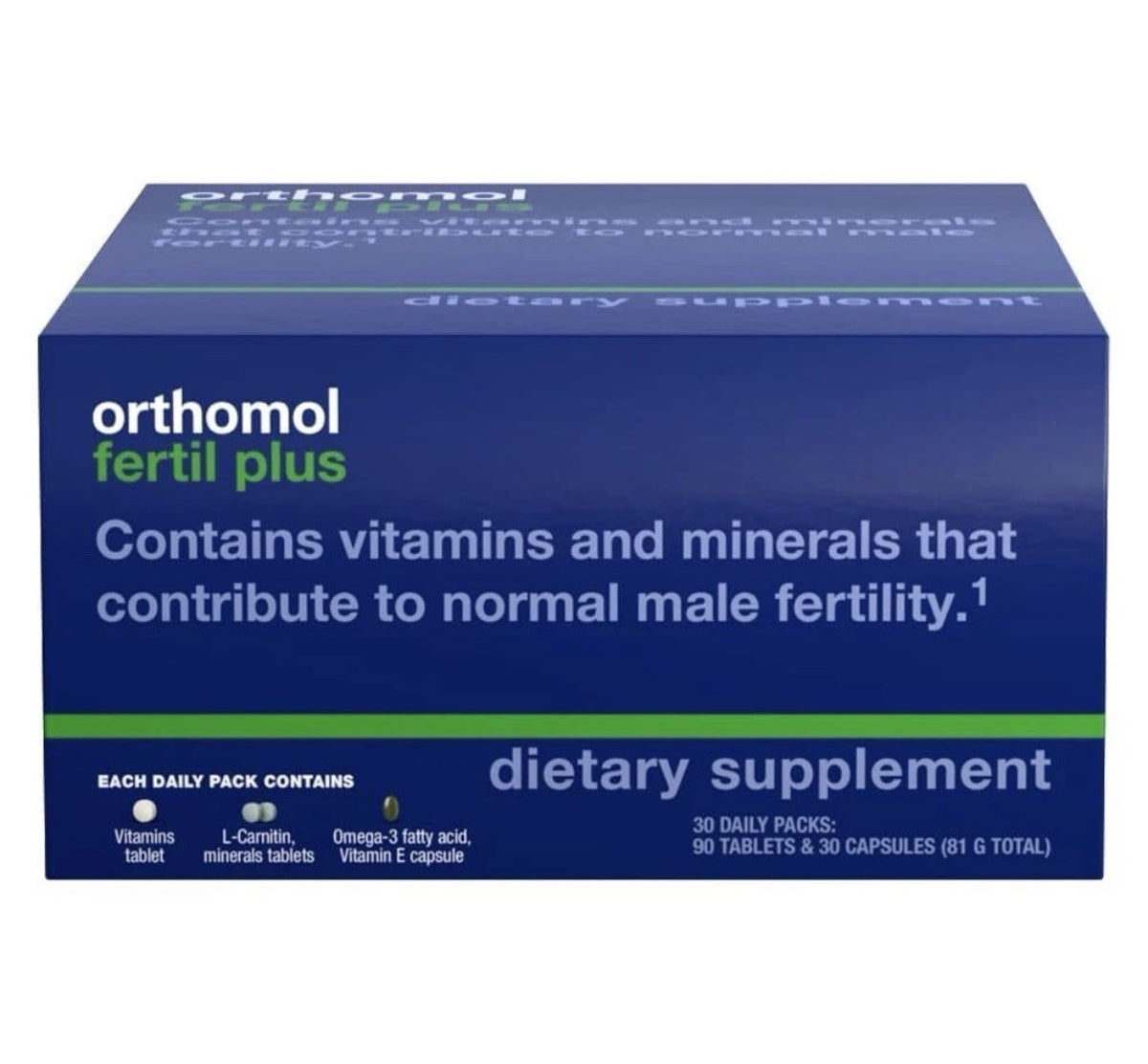 Orthomol Fertil Plus Male Fertility Male Prenatal Supplements 30 Daily Packs