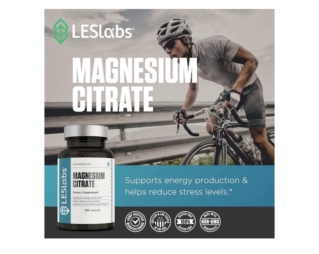 2 Packs LES Labs Magnesium Citrate Stress Relief Restful Sleep Heart Metabolism