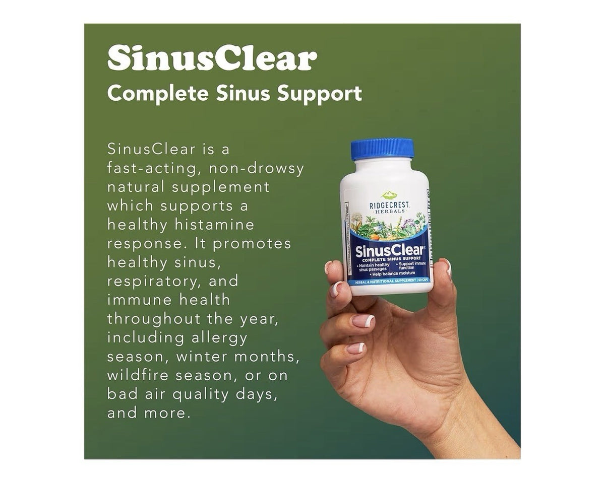 RidgeCrest Herbals SinusClear Respiratory Support Healthy Sinus Passages 60 Caps