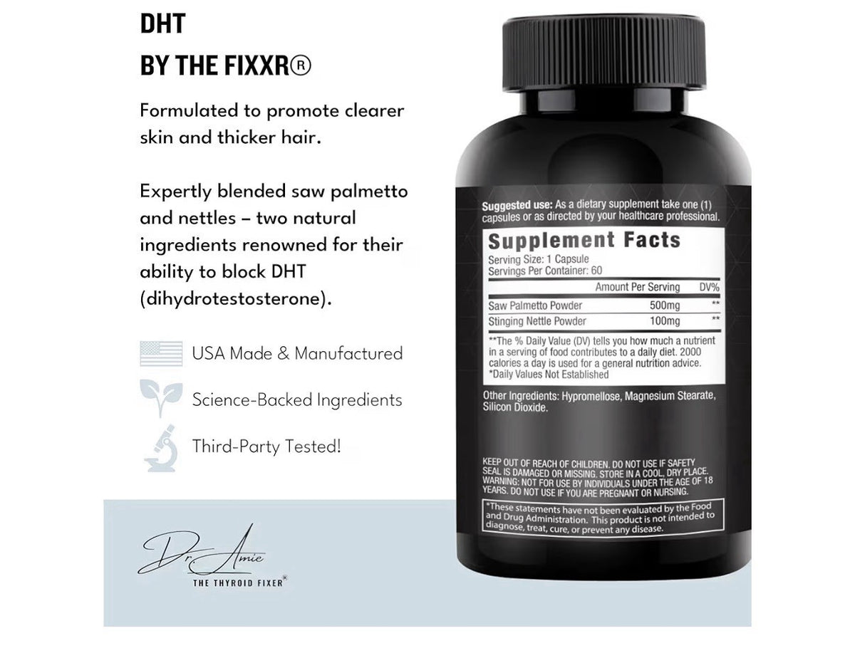 Fixxr DHT Fixxr Acne And Hair Loss Support Supplement by Dr. Amie 60 Capsules