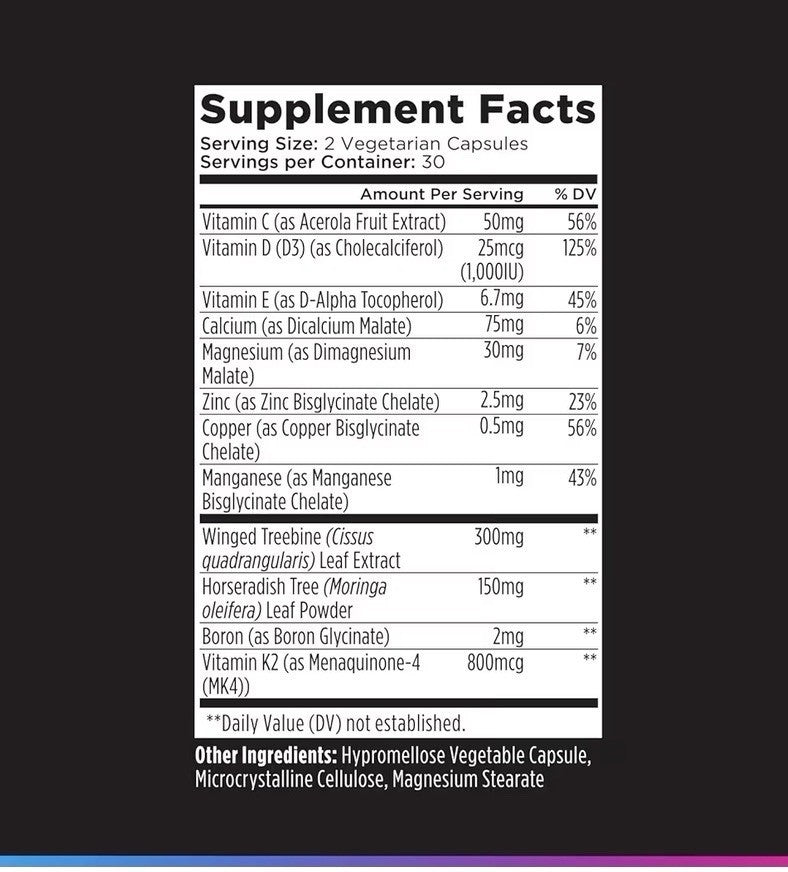 Livingood Daily Bone Support Calcium Supplement for Women and Men 60 Capsules