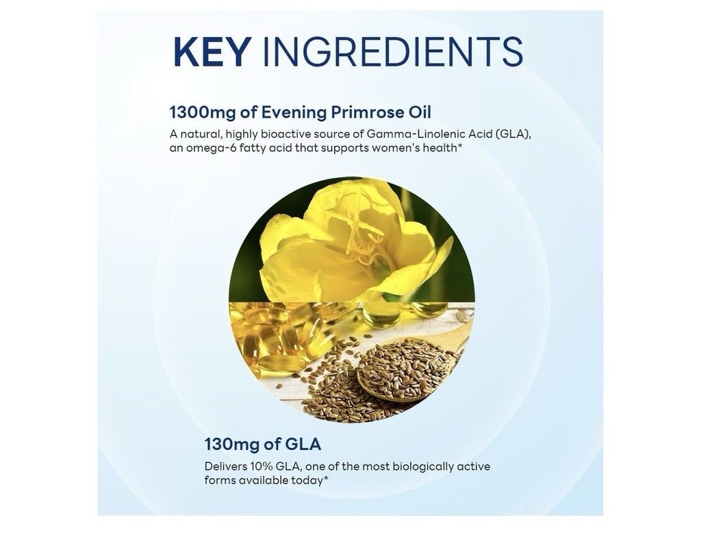 Vitamin World Evening Primrose Oil 1300 mg For Women Hormone Balance 90 Softgels