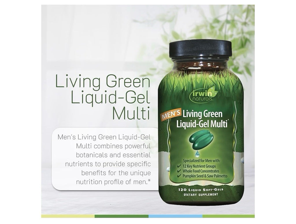 Irwin Naturals Men's Living Green Liquid Gel Multi Multivitamin 3 Pack Softgels