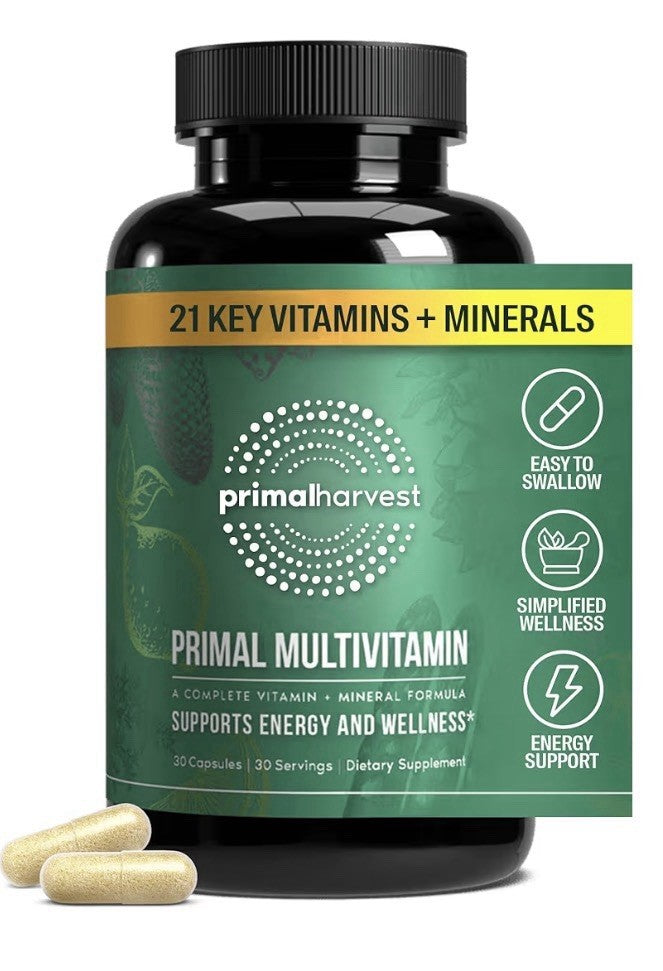 Primal Harvest Primal Multivitamin Daily Vitamin Support Energy Wellness 2 Packs