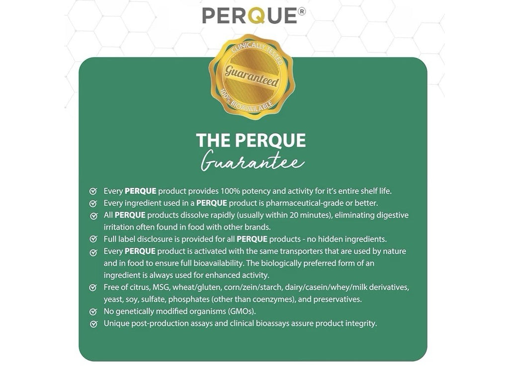 PERQUE Energized Double Zinc Guard Immune System Detoxification Support 100Tabs