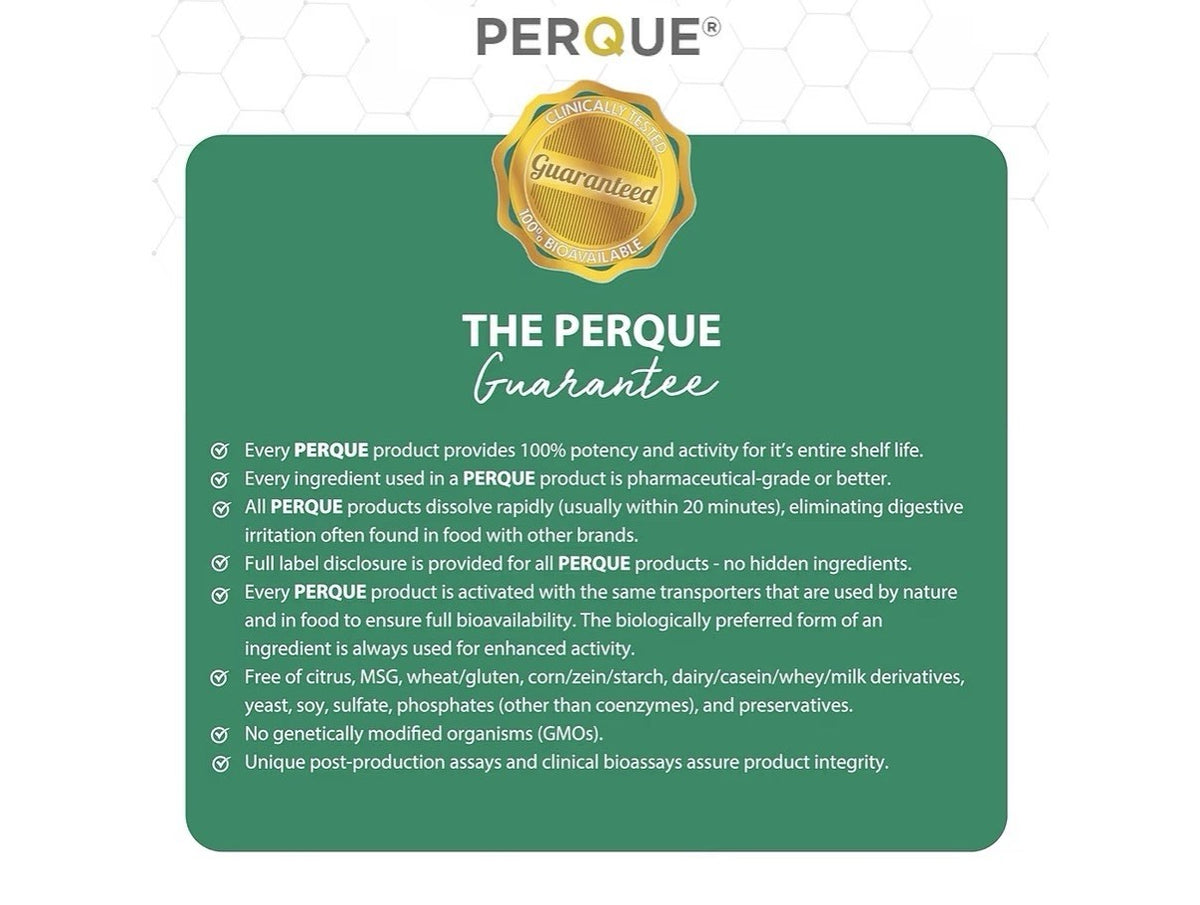 PERQUE Energized Double Zinc Guard Immune System Detoxification Support 100Tabs