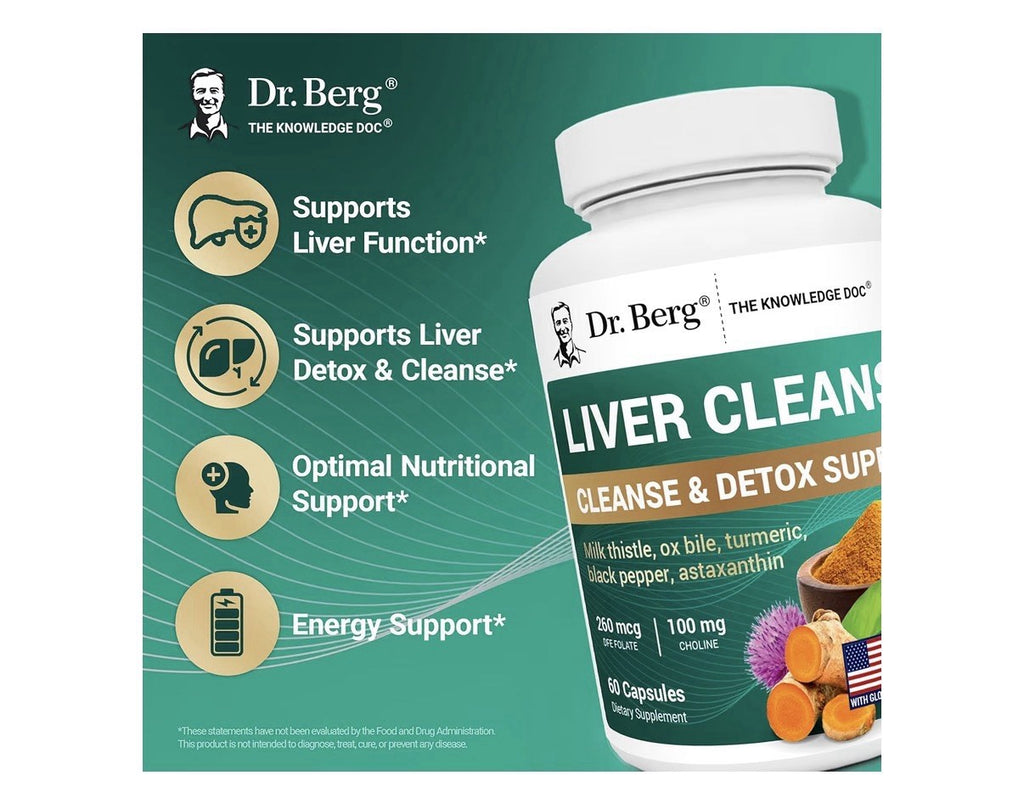 Dr. Berg Liver Cleanse Detox Support With Milk Thistle Ox Bile Tumeric 60capsule