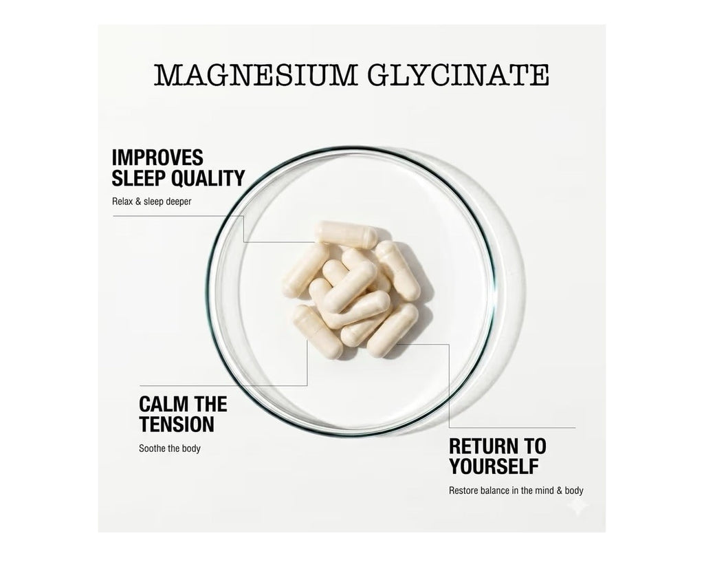 Zenium Magnesium Glycinate Sleep Calm Mind Support Stress relief Natural 120Caps
