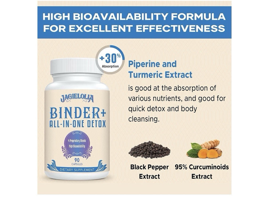 Jagielolia Binder+ All-in-One Detox High Bioavailability Liver Gut Cleanse 3Pack