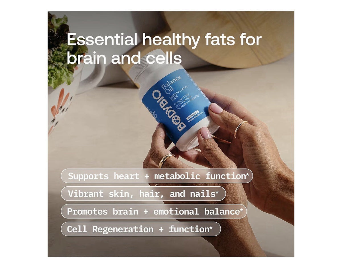 BodyBio Balance Oil Omega 3 &6 Supplement Energize Cells Brain Longevity 180sgel