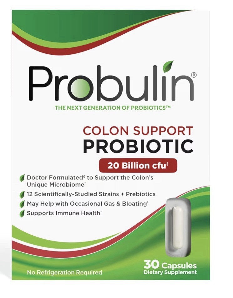 Probulin Colon Support Probiotic Support Gut Health Occasional Gas Bloating 30ca