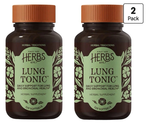 2 Pack Herbs Etc. Lung Tonic Herbal Supplement Clear Breathing Bronchial Health