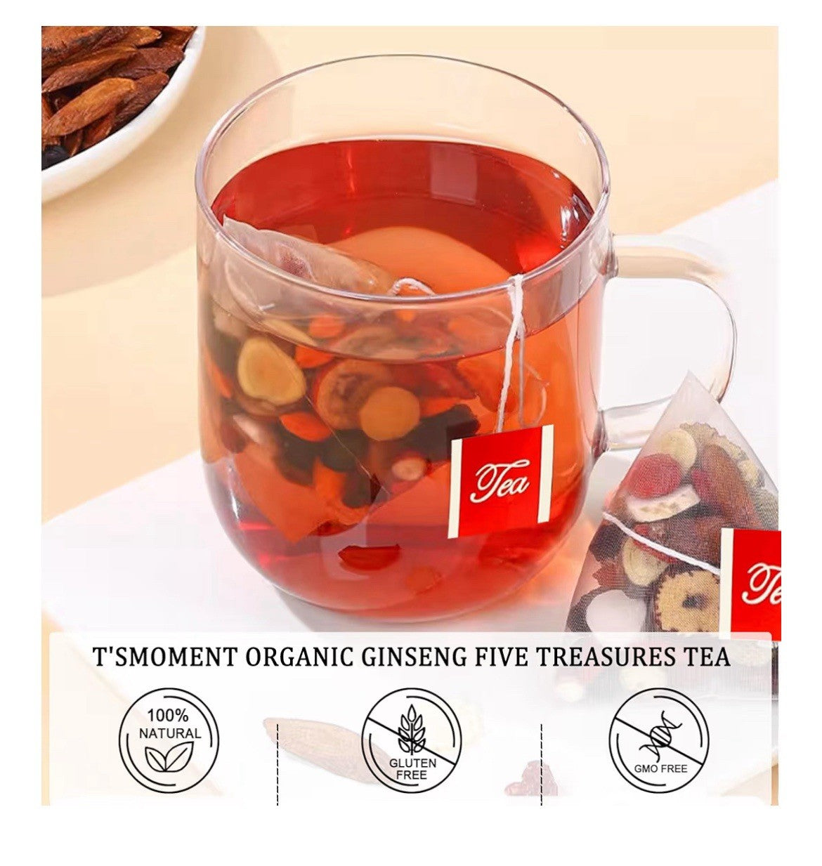 Ginseng Five Treasures Tea Kidney Detox Cleanse 40 Tea Bags