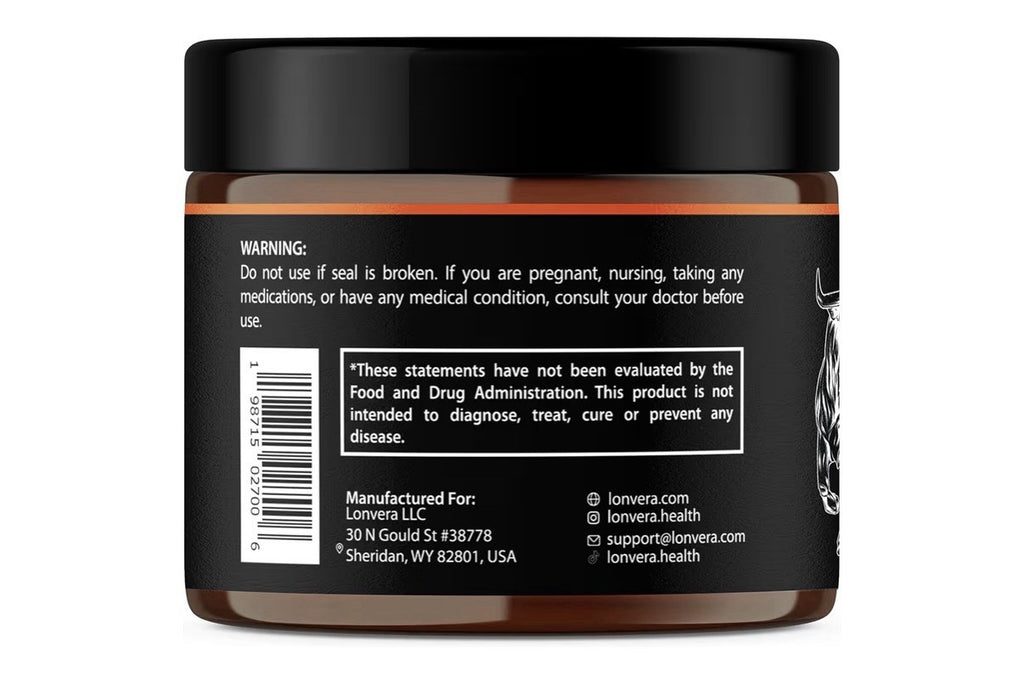 Lonvera Vital Bull Male Performance Beef Organ Grass Fed For Men 60 Capsules