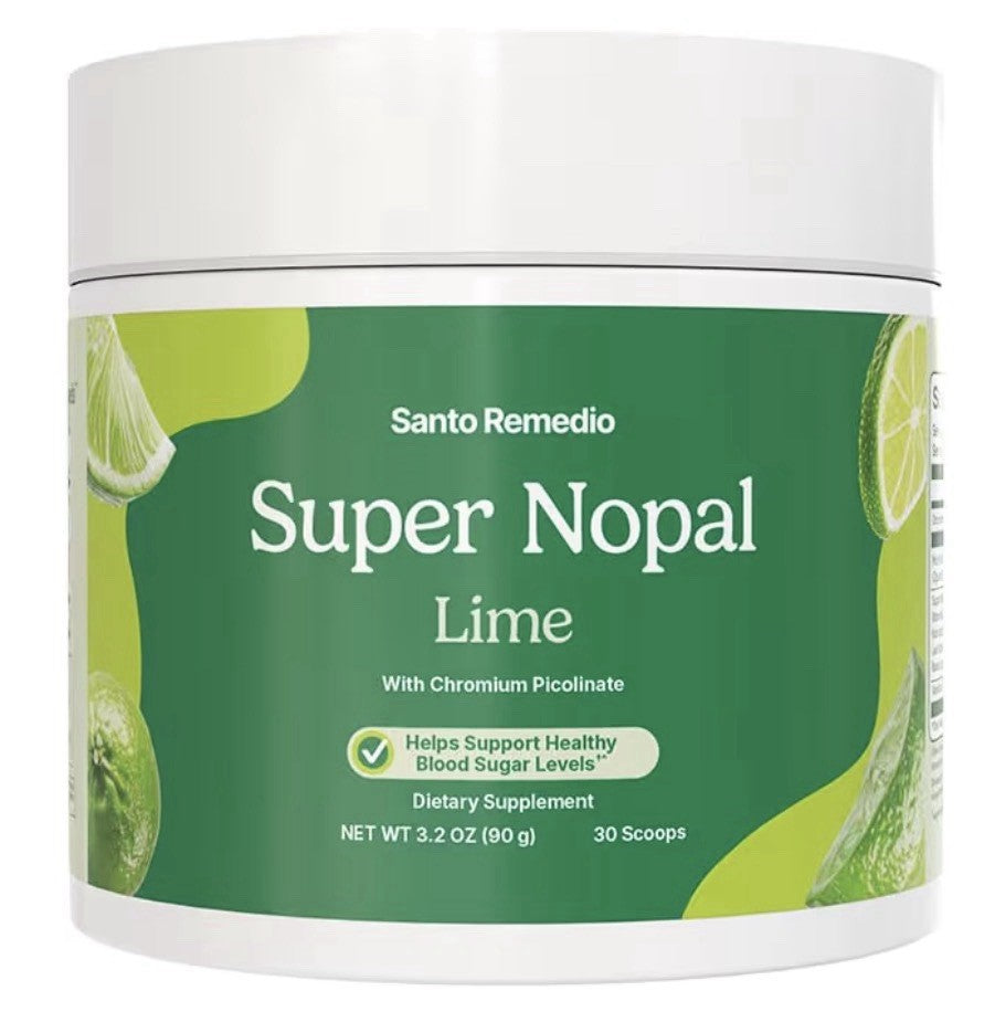 Santo Remedio Super Nopal Powder Blood Sugar Level Support Lime Flavor 30serving