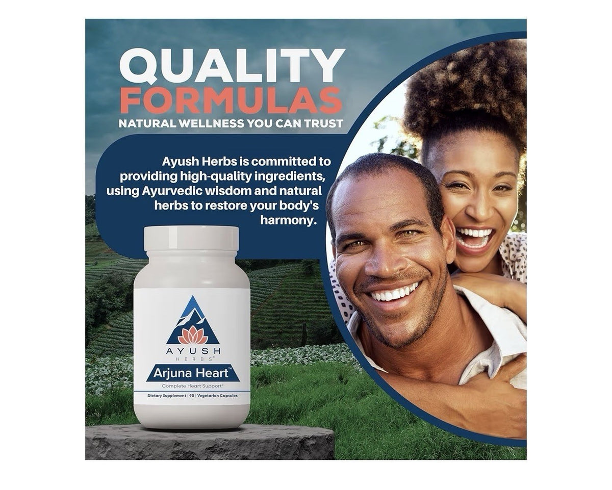 Ayush Herbs Arjuna Heart Complete Heart Support Supplement For Women & Men 90cap
