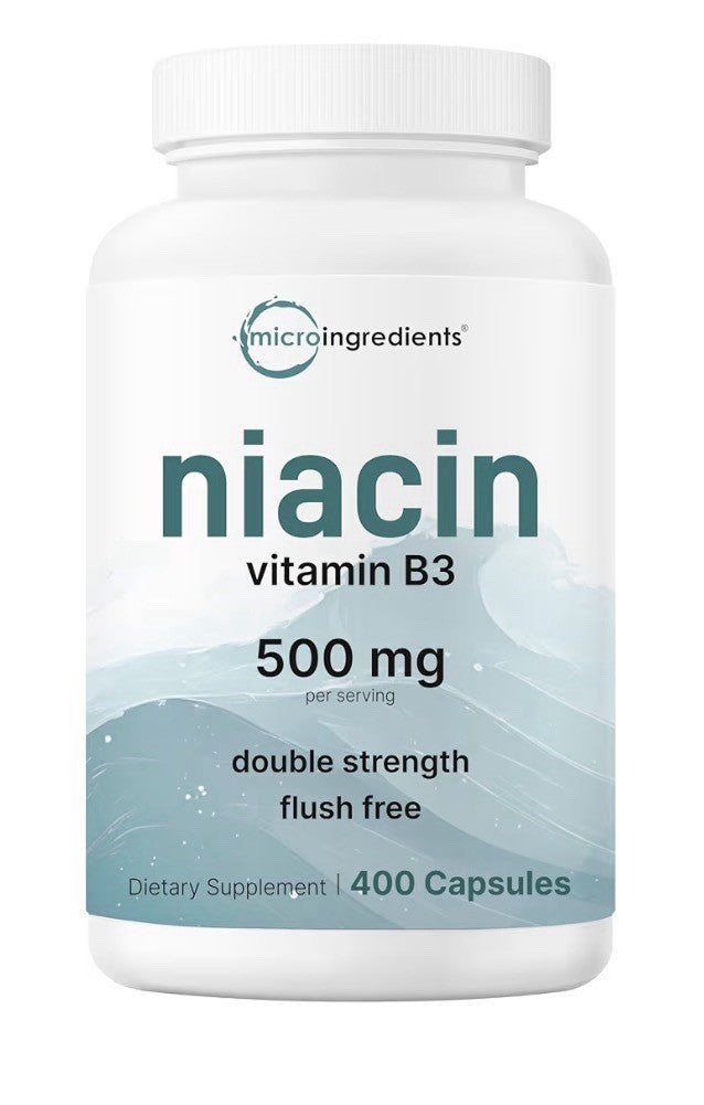 Micro Ingredients Niacin Vitamin B3 500mg Per Serving 400 Capsules Flush Free