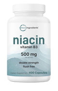 Micro Ingredients Niacin Vitamin B3 500mg Per Serving 400 Capsules Flush Free