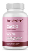 BESTVITE CoQ10 with Bioperine Coenzyme CoQ10 600mg per Capsule 60 Capsules