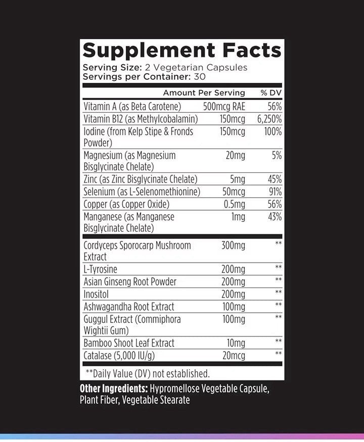 Livingood Daily Thyroid Support Supplement 16-in-1 Wellness Blend 60 Capsules