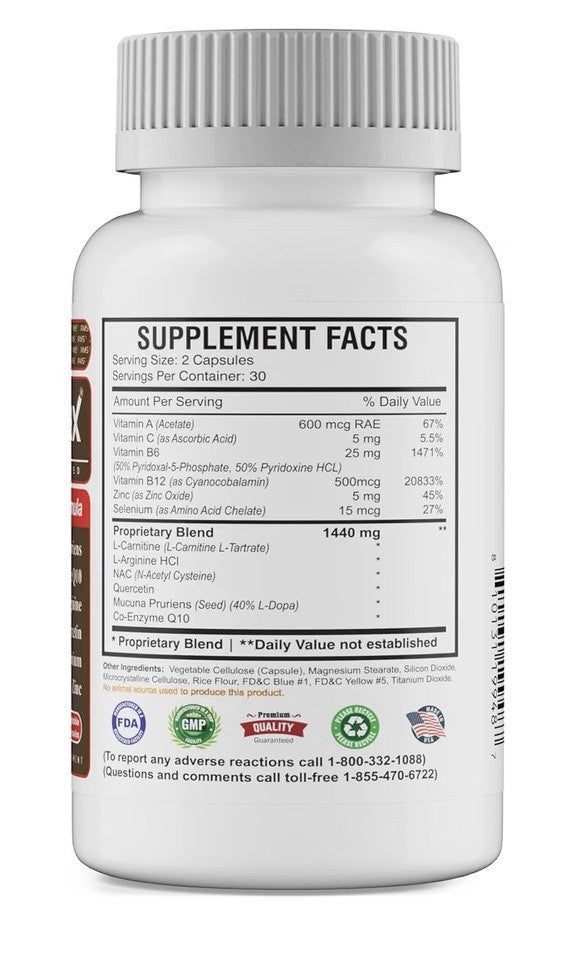 America Medic & Science Motility Max Booster Formula Sperm Motility 60 Capsules