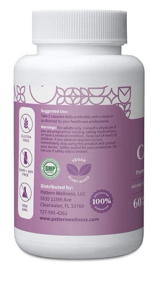 Pattern Wellness PMS Complex Monthly Promotes Hormonal Balance Monthly Cycle 60c
