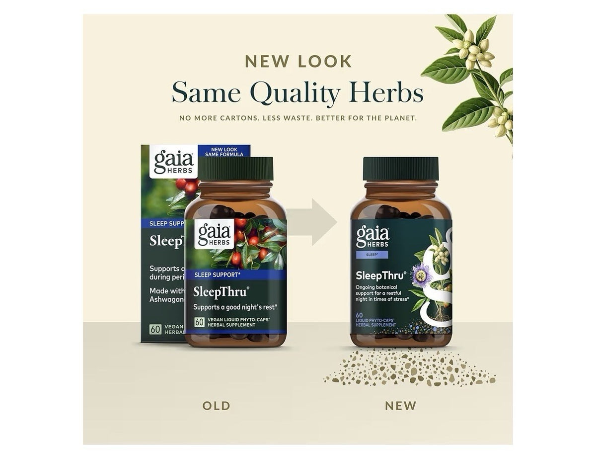 Gaia Herbs SleepThru Sleep Support Supplement with Ashwagandha Root 60 Capsules