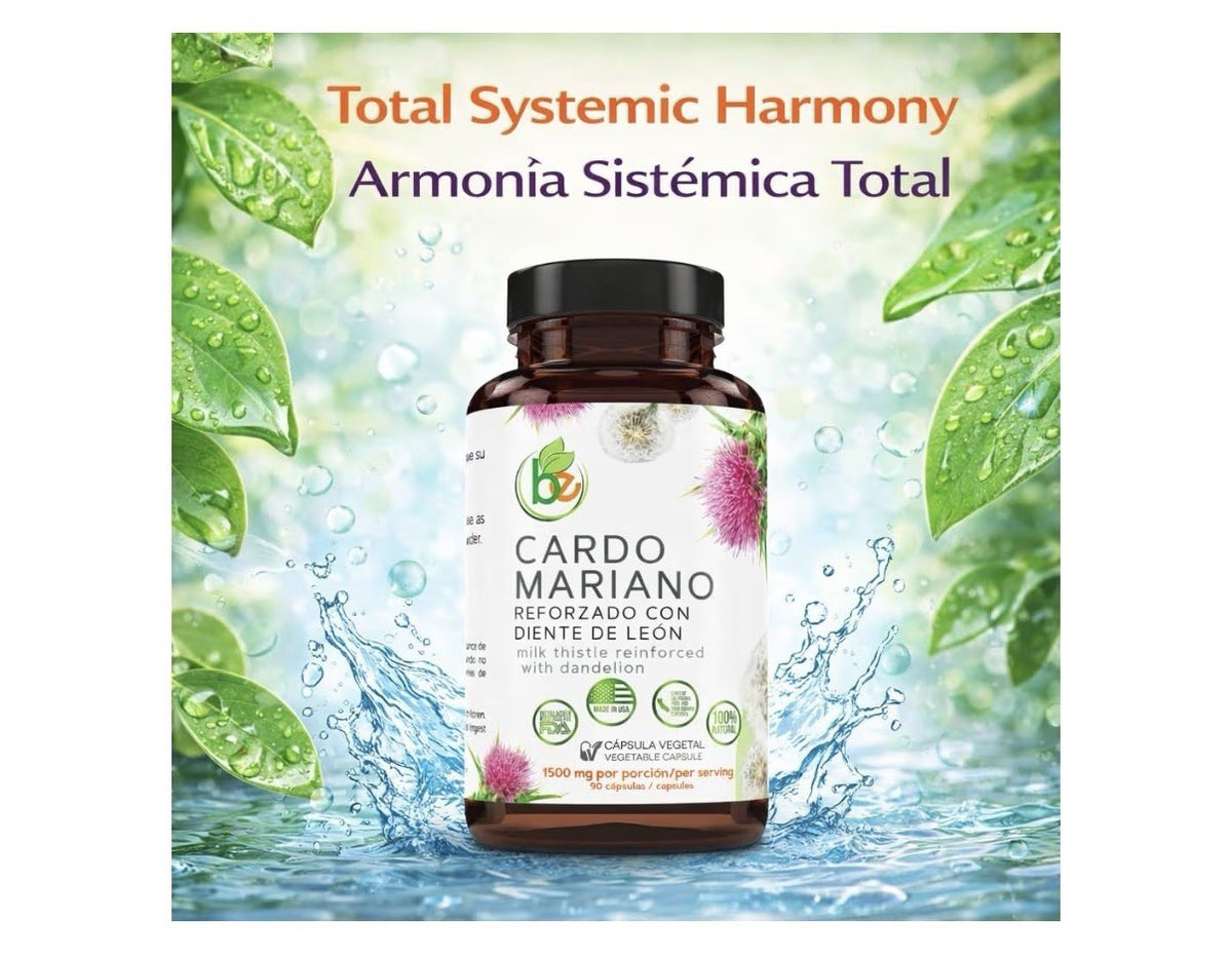 B-Experts Cardo Mariano reforzado con diente Leon Milk Thistle Dandelion 90 Caps