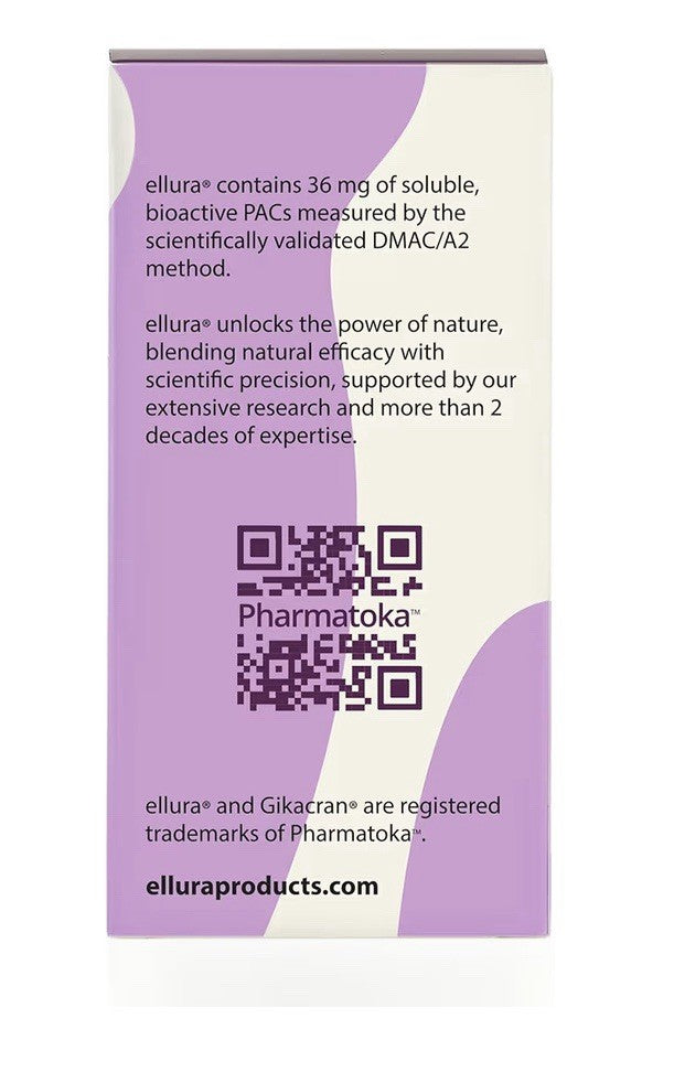ellura 36 mg Soluble Bioactive PACs Urinary Tract Health Dietary Supplement 90ca