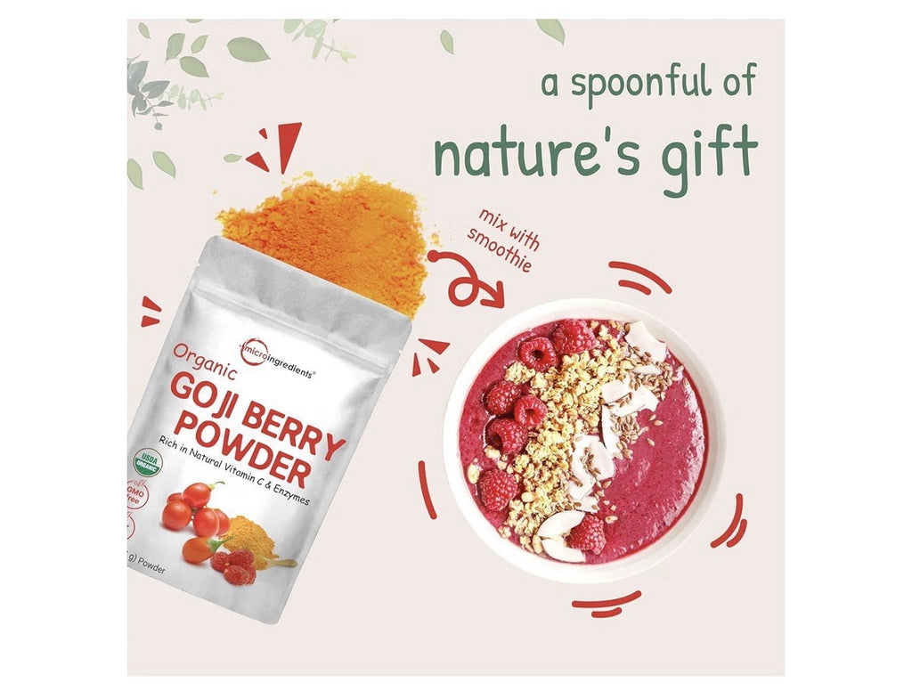 Micro Ingredients Organic Goji Powder Natural Fruit Source 1 Ib
