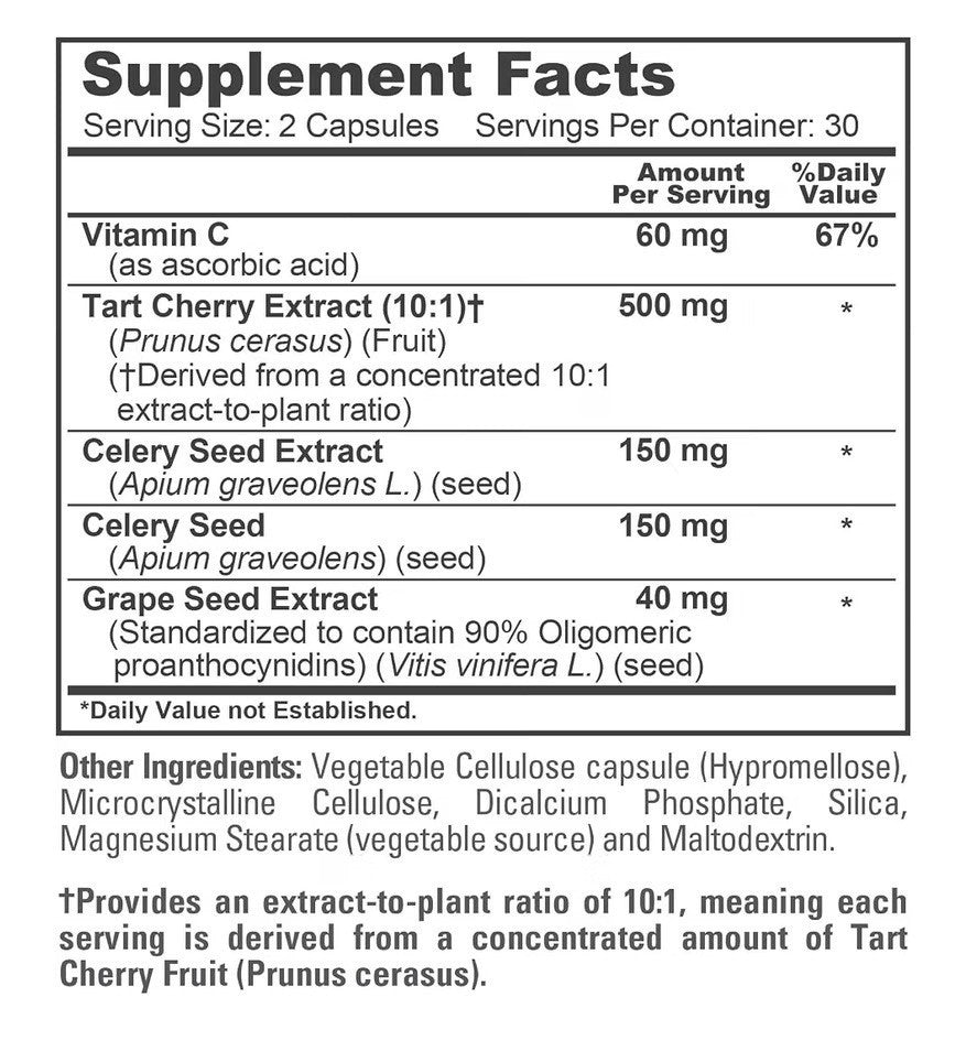 NusaPure CherryClear Tart Cherry 900mg Per Serving 60 Capsules 30 Servings