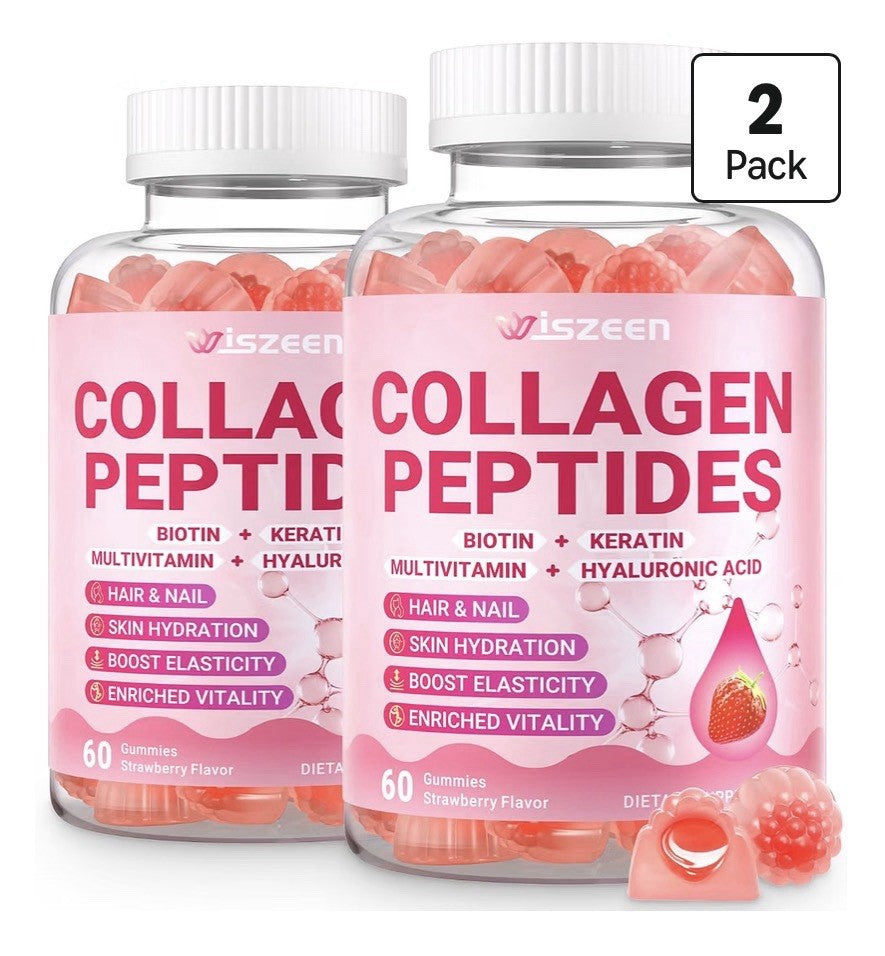Wiszeen Collagen Peptides Gummies for Women Hydrolyzed with Biotin 2 Pack