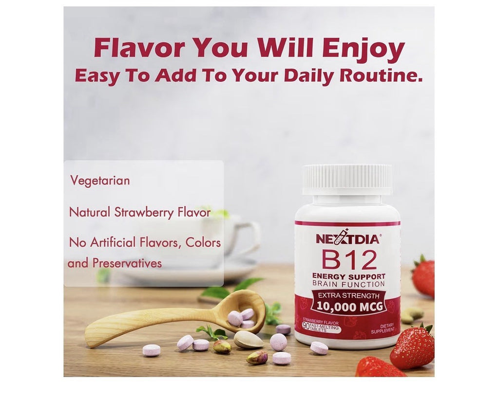 Vitamin B12 Energy Support Brain Function Extra Strength 10000 mcg 90 Tablets