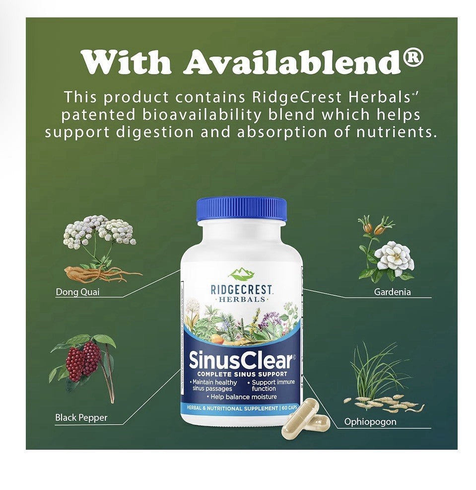 RidgeCrest Herbals SinusClear Respiratory Support Healthy Sinus Passages 60 Caps