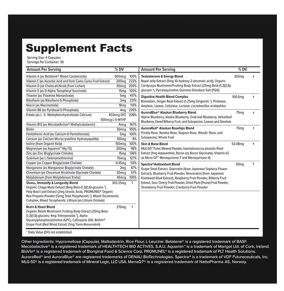 Primitive Scientific Whole Food Multivitamin Mineral For Men Energy 120 Capsules