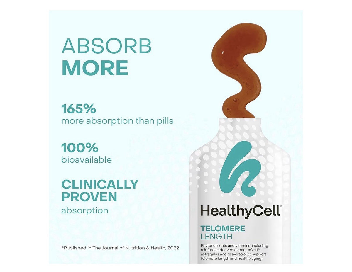 HealthyCell Telomere Length Healthy Aging Support Cellular Health 30 Gel Packs
