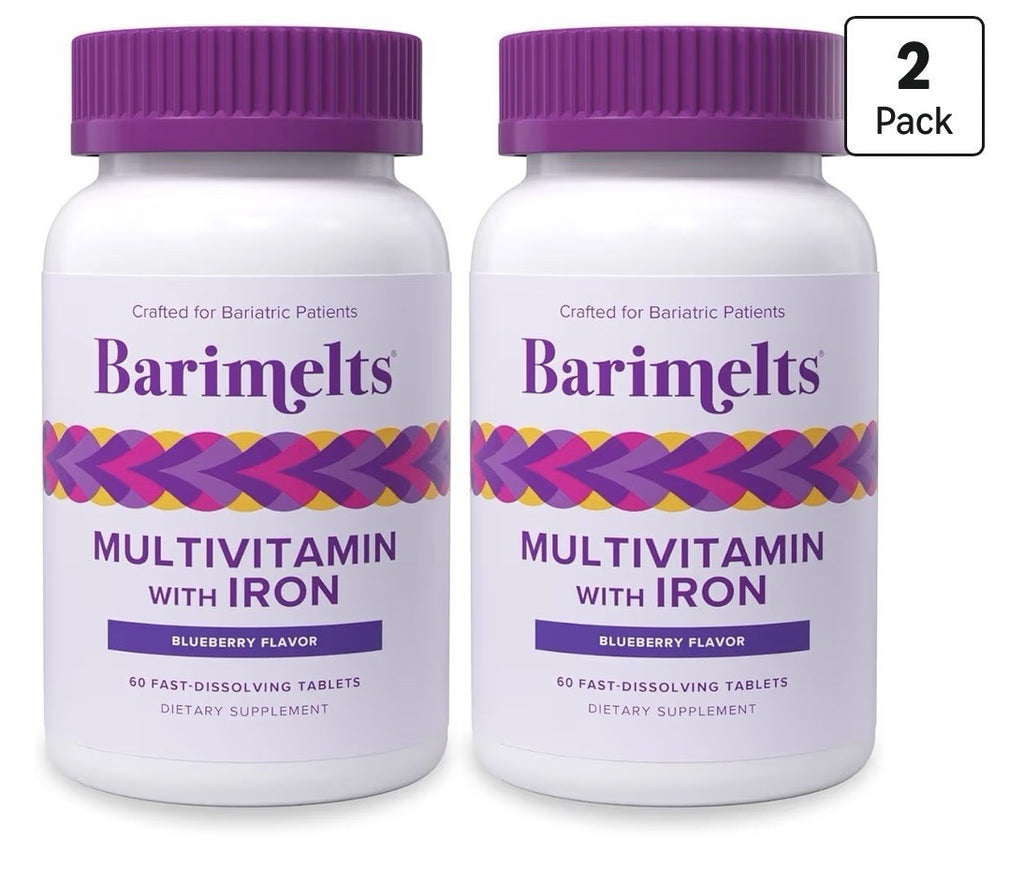 2 Pack BariMelts Multivitamin with Iron Bariatric Vitamins for Women Blueberry