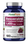 NusaPure Resveratrol & Polyphenol Complex 1450mg 180 Capsules 90 Servings
