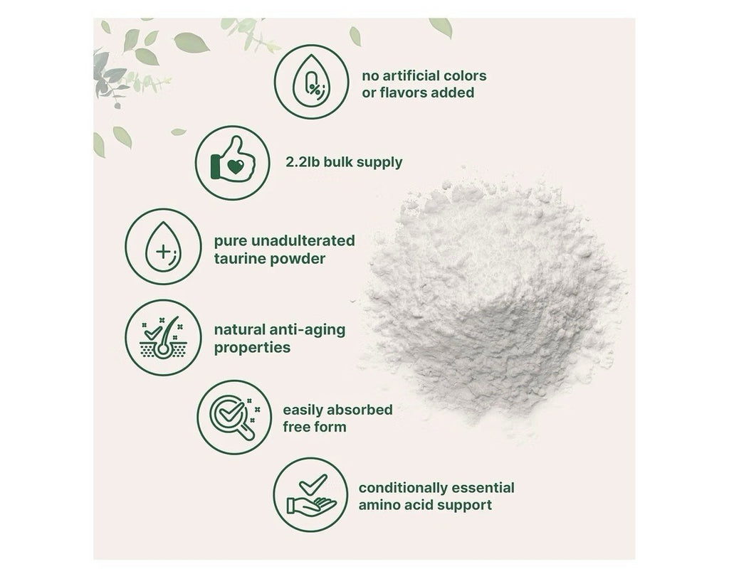Micro Ingredients Taurine Powder Pure Unflavored 2000mg Per Serving 1 Kg