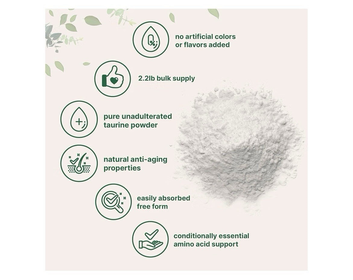 Micro Ingredients Taurine Powder Pure Unflavored 2000mg Per Serving 1 Kg