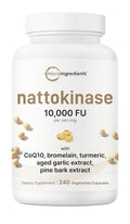 Micro Ingredients Nattokinase 10,000 FU Per Serving 240 Veggie Capsules