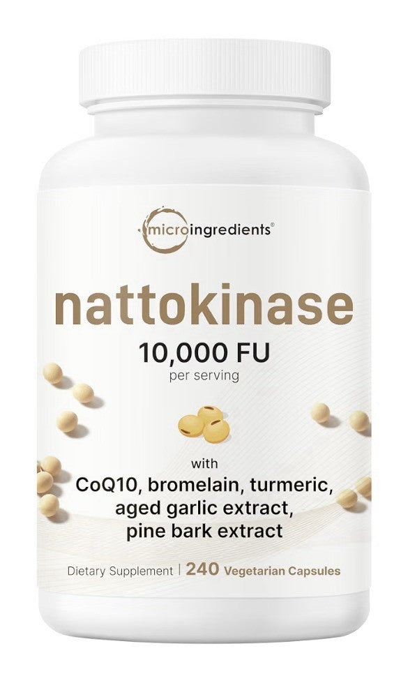 Micro Ingredients Nattokinase 10,000 FU Per Serving 240 Veggie Capsules
