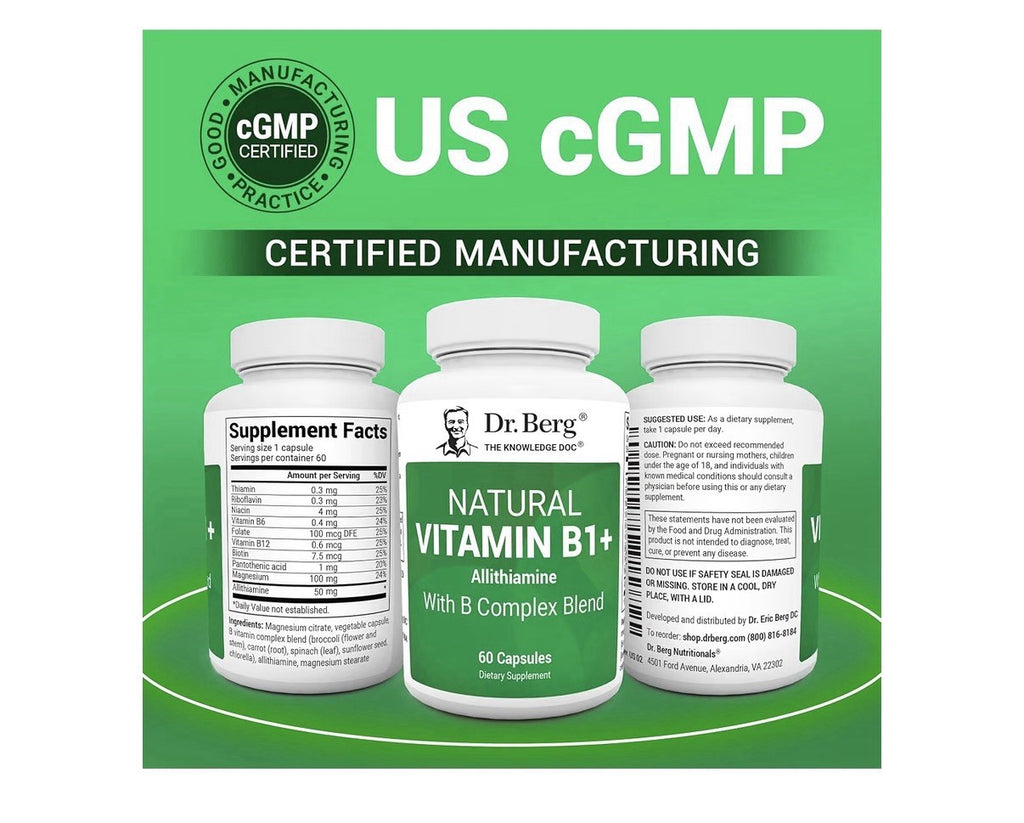 Dr. Berg Natural Vitamin B1+ Allithiamine With B Complex Blend Woman & Men 60cap