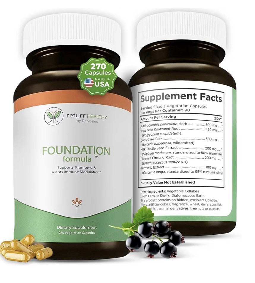 Return Healthy Foundation Formula Immune Modulation Tick Immune Support 270 Caps
