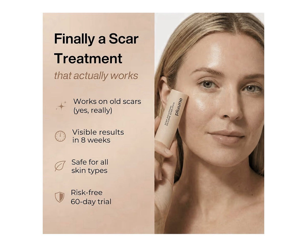 Pluune Scar Solutions Silicon Scar Stick Old Scars Acne & Stretch Marks 2 Sticks