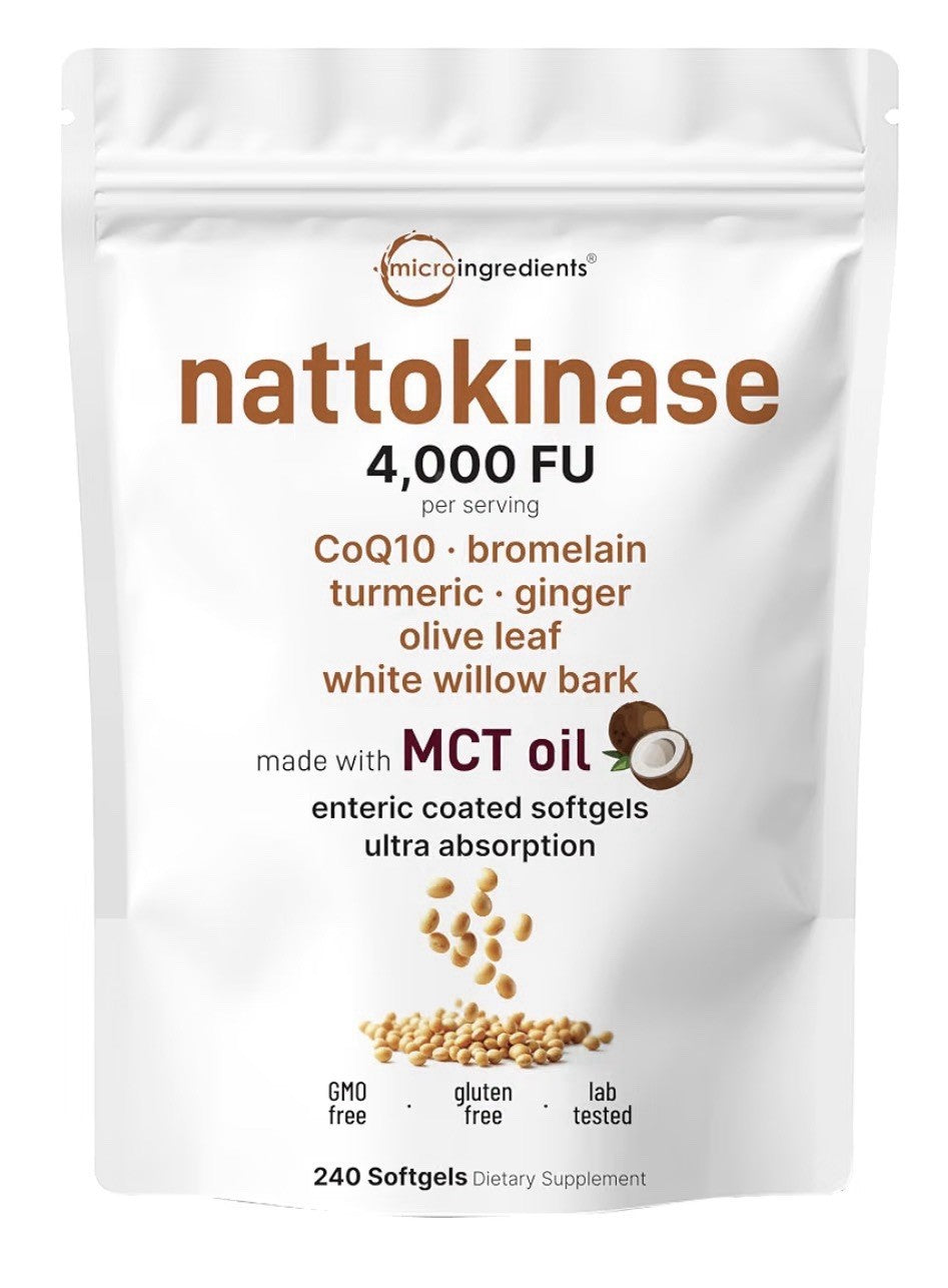 Micro Ingredients Nattokinase 4,000 FU Per Serving 240 Softgels