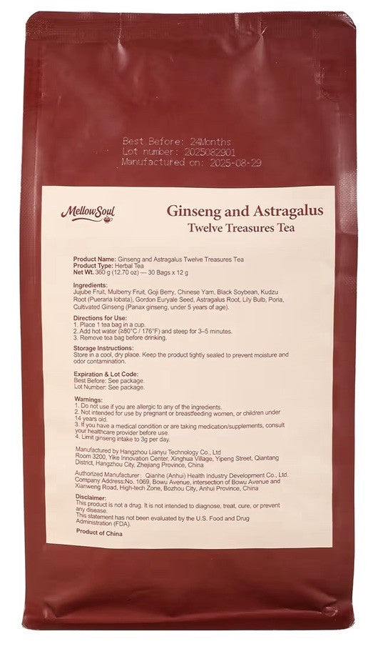 Ginseng Twelve Treasure Tea Herbal Kidney Liver Tea Cleanse Detox 30 TeaBags