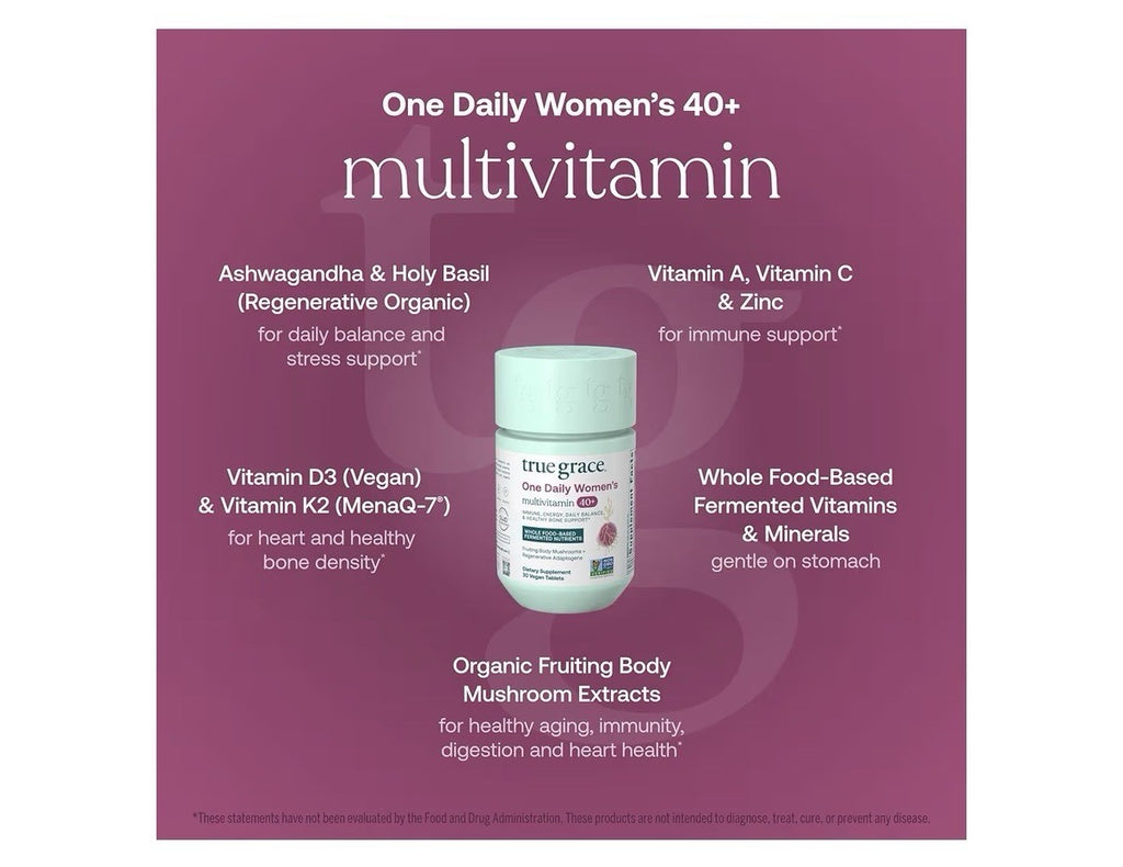 True Grace One Daily Women's Multivitamin 40+ Immune Energy. Bone Support 30Tabs